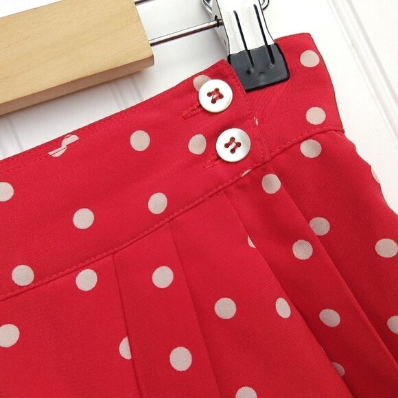 Vintage Red Polka Dot Wrap Midi Skirt Size S M Liz Claiborne Retro Pin Up Wiggle - Picture 7 of 10